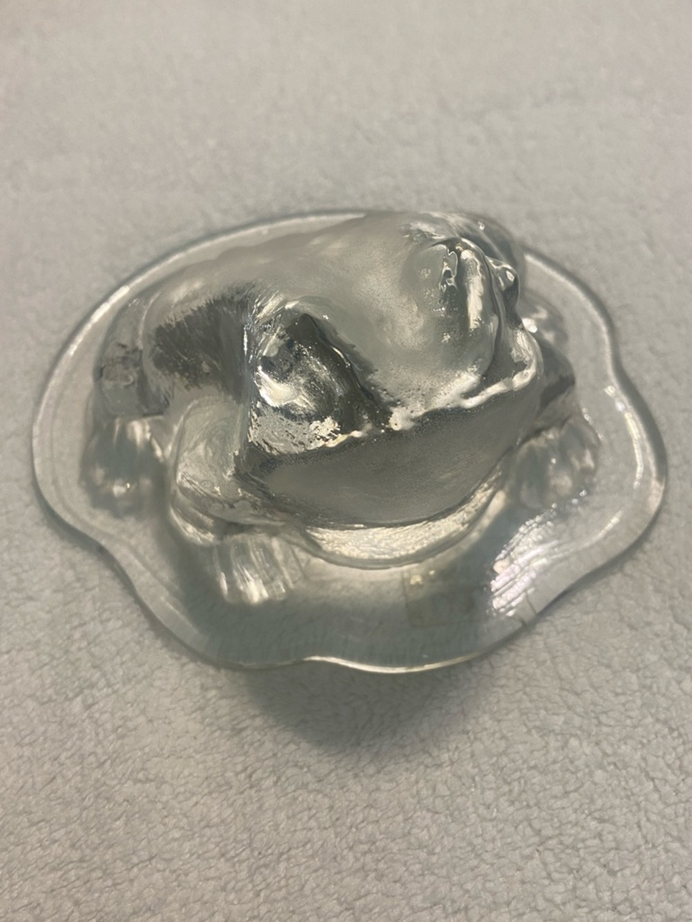 Viking Clear Glass Frog Toad Paperweight